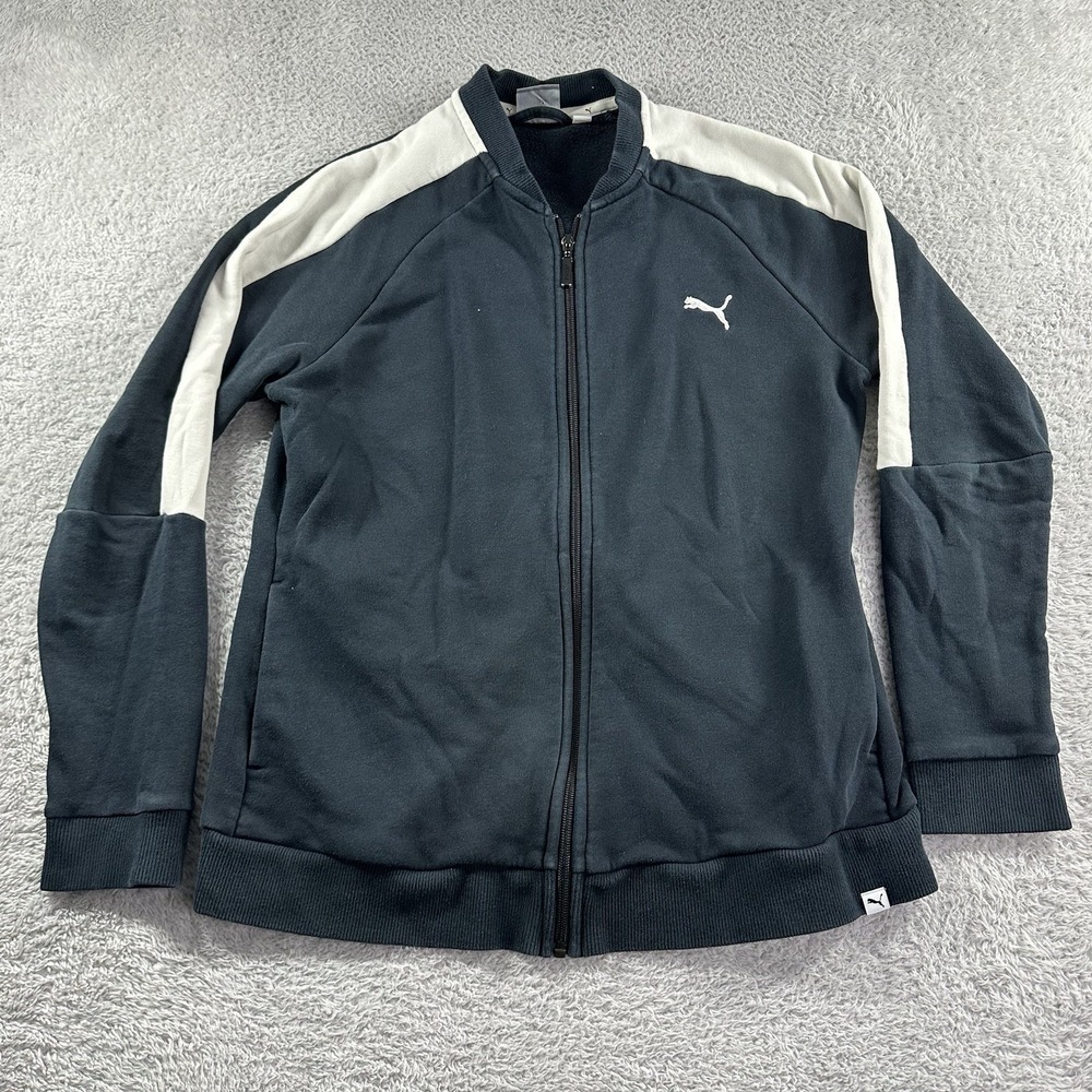 Puma Sweater Womens XL Bomber Black Colorblock Full‎ Zip Sweat Jacket Athletic